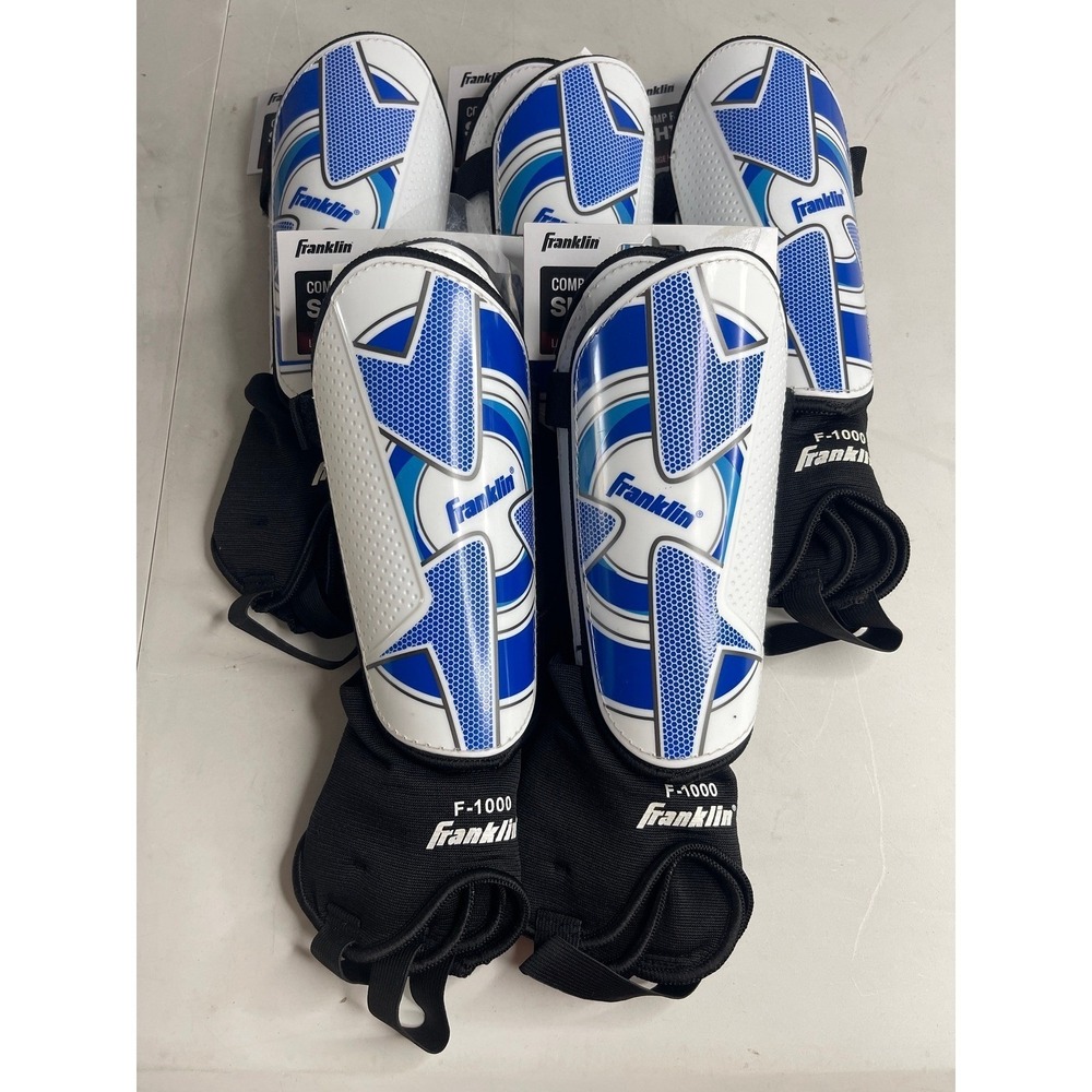 Lot of 5 Franklin Sports Comp F-1000 Shin Guards - Large